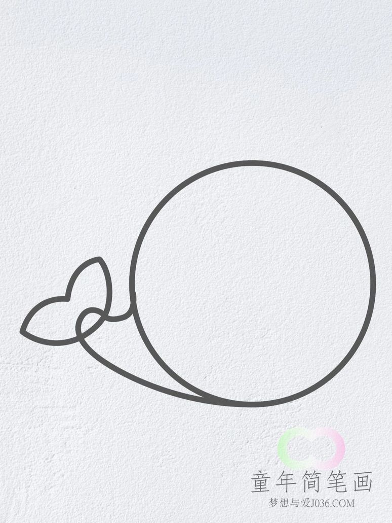 简单可爱的鲸鱼画法简笔画图片--童年简笔画-优质简笔画教程网站